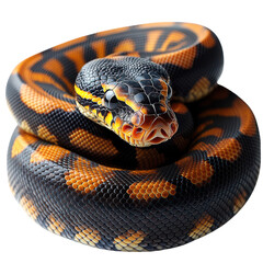 Fototapeta premium Stunning Orange and Black Python Close Up