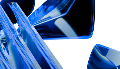 Shiny 3d render of abstract iridescent glass background made with 3d software