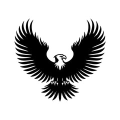 The Majestic Eagle Silhouette with Wings Spread Wide in a Powerful Flight Pose