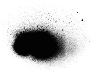 Black spray paint drip with soft edges and minimalistic design