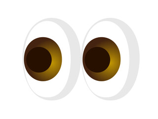 Pair of pervy or shifty eyes icon, glancing slightly to the left