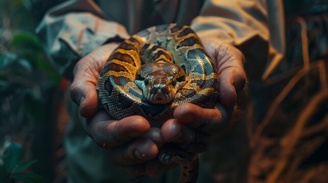 In a cinematic color-graded clinic, a vet offers a variety of foods to a Ball Python, creating an authentic and unstaged scene that highlights the snake's natural feeding behavior.