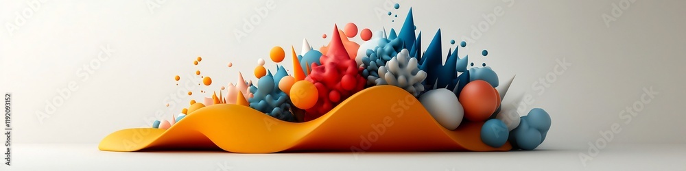 Poster a 3d rendered diagram illustrating the dynamic frequency response patterns of a population s reactio