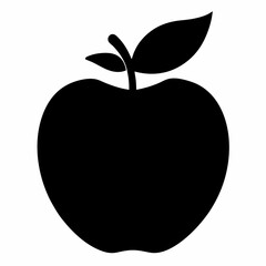 Minimalist Black Apple Silhouette Vector Design