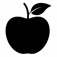 Minimalist Black Apple Silhouette Vector Design