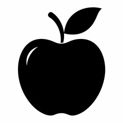 Minimalist Black Apple Silhouette Vector Design