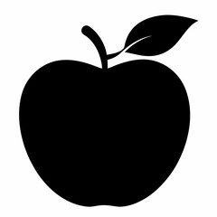 Minimalist Black Apple Silhouette Vector Design
