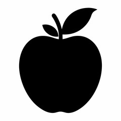 Minimalist Black Apple Silhouette Vector Design