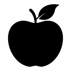 Minimalist Black Apple Silhouette Vector Design