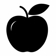 Minimalist Black Apple Silhouette Vector Design