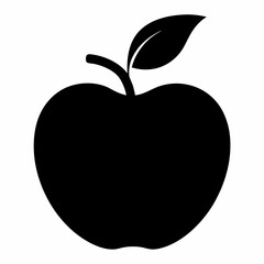 Minimalist Black Apple Silhouette Vector Design