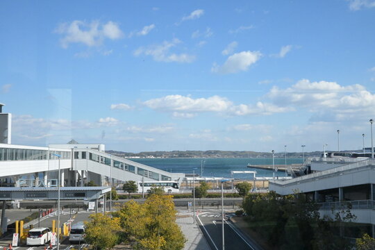 Scenary on the way to plane from Nagoya Airport 