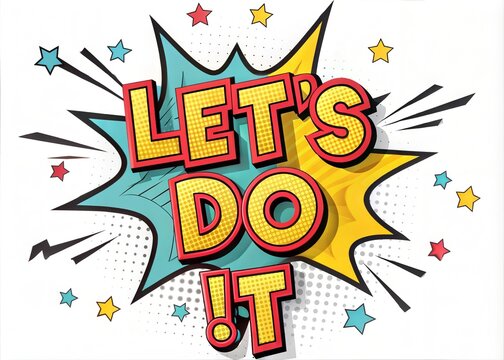 "Let's Do It" 3D Cartoon Text Effect Premium Vector Template
