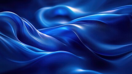 Obraz premium Abstract blue swirls and curves on a dark background. Geometric pattern for banner template with white space in the center for text. Modern minimalist wallpaper with copy space.