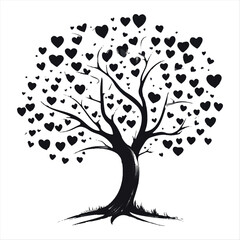Valentine Day Vector illustration Love Tree  