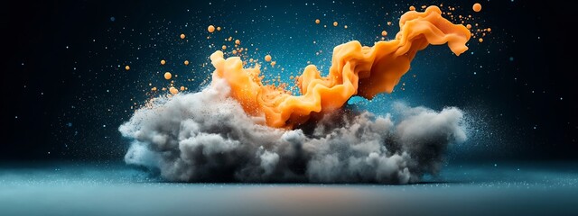 Explosive wave packet propagation through space with intense energy and dynamic motion in a captivating 3D digital visualization