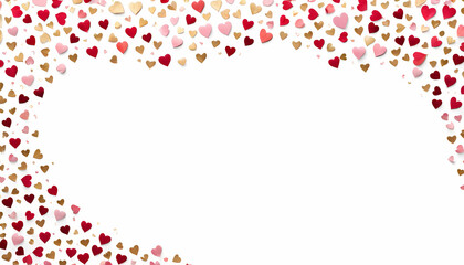 love on a clean white background with soft, romantic tones like red, pink, or gold