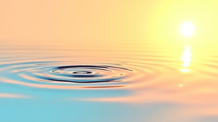 Tranquil Baptismal Waters with Golden Ripples and Soft Reflections - Perfect for Religious Invitations, Flyers, and Banners