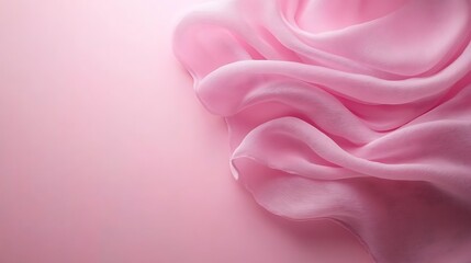 Obraz premium Pink fabric draped on pink background, elegant design, ideal for fashion or textile websites