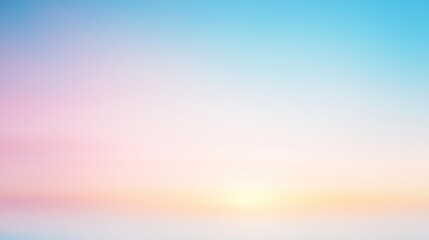 Obraz premium Pastel Sunrise Sky: A soft, dreamy sky at sunrise or sunset, painted in pastel shades of pink, orange, yellow, and blue. The colors blend seamlessly, creating a tranquil and serene atmosphere.