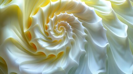 A swirling, abstract pattern resembling a nautilus shell in soft pastel colors.