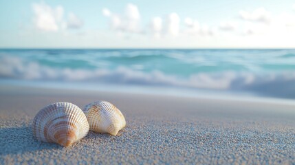Seashells on the Beach: A Peaceful Coastal Scene