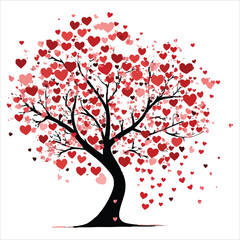 Valentine Day Vector illustration Love Tree  