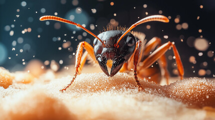 Ant, Sugar, Sweetness, Background, Sweet, Nature, Insect, Sugar granules, Natural sweetness, Small creature, Feeding, Sweet treat, Organic, Dessert, Sticky, Sugar trail, Tiny, Colony, Sugar ants, Swee