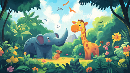 Obraz premium dinosaurs in the park