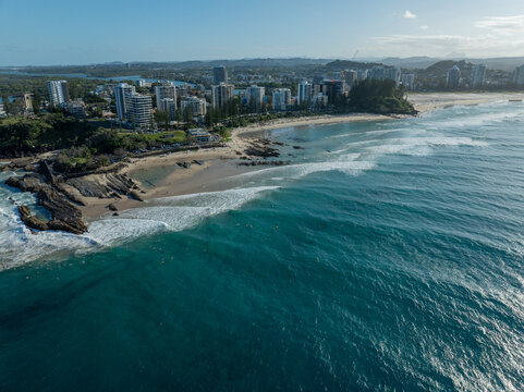 Snapper rocks from the sea looking towards kirra