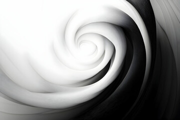 Minimalist black and white swirling lines, creating an intricate, dynamic design with smooth gradients