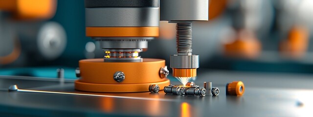 Closeup view of a laser interferometer a high precision instrument used to measure the frequency and wavelength of light waves in a scientific laboratory or research setting