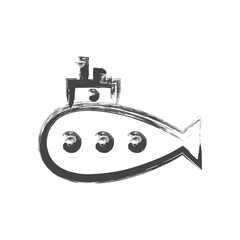 筆書き乗り物関連の単品アイコン　潜水艦