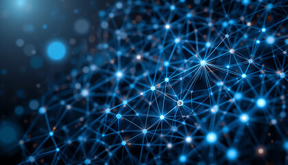 Digital Network Connectivity Wallpaper ::15 an intricate web of interconnected nodes,illustration,created with Generative AI Technology