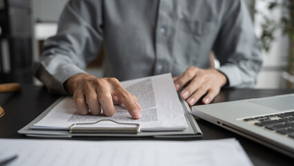 Lawyer working with lawbook Justice and law
