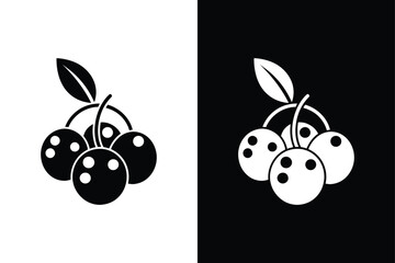 Cranberry Silhouette Illustration. Minimalist Design for Healthy Eating