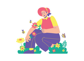 Illustration of an Lovely Spring Sunflower