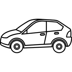 Minimalist Electric Car Line Art Design