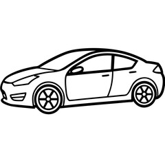 Minimalist Electric Car Line Art Design