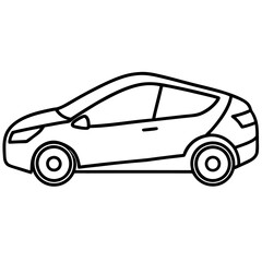 Minimalist Electric Car Line Art Design