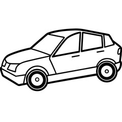 Minimalist Electric Car Line Art Design