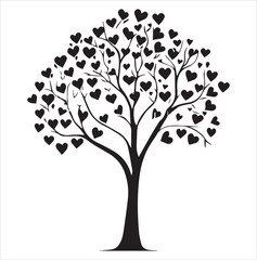 Valentine Day Vector illustration Love Tree  
