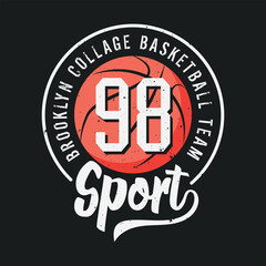 Basketball stylish t-shirt and apparel abstract design. Vector print, typography, logo, poster