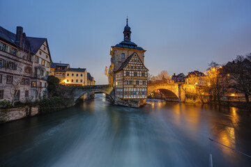 The Old Town Hall of Bamberg in Germany at twilight