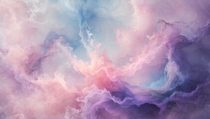 An abstract design featuring a pastel color palette with smooth transitions creating a dreamy atmosphere