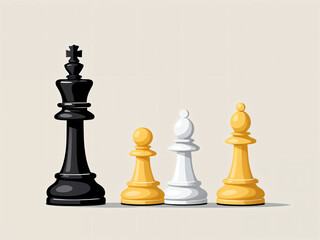  A striking chess piece commands attention at the center of a minimalist design