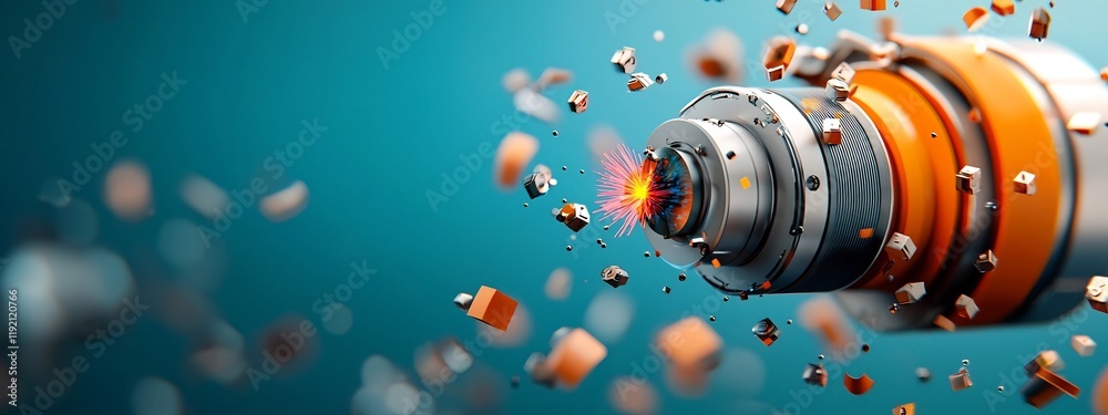 Poster digital 3d rendering of a high speed spectrometer device capturing and analyzing the frequency of ph