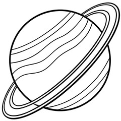 Minimalist Planetary Line Art Vector