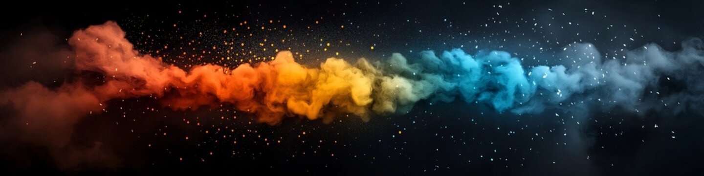 Captivating showcasing the dynamic and vibrant frequency spectrum of a natural sound such as the rumbling of thunder or the patter of rainfall represented through an explosive multicolor spectrogram