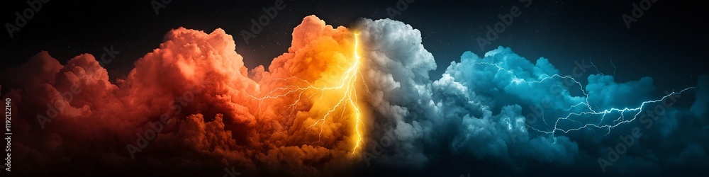 Poster a vivid showcasing the complex frequency content of a thunderstorm s lightning strikes creating a ca